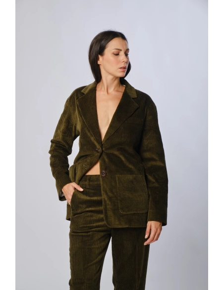 Oversized velvet jacket