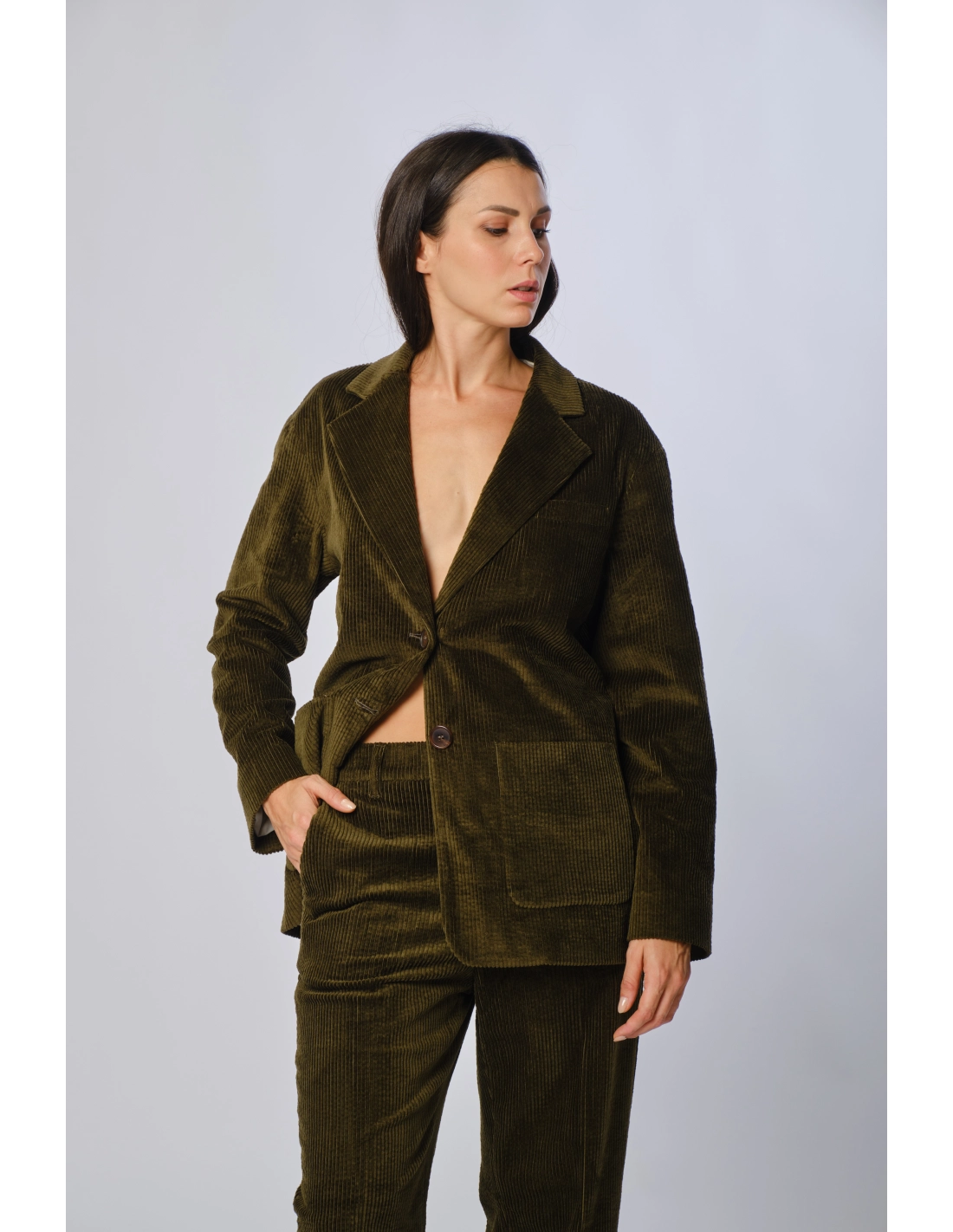 Oversized velvet jacket