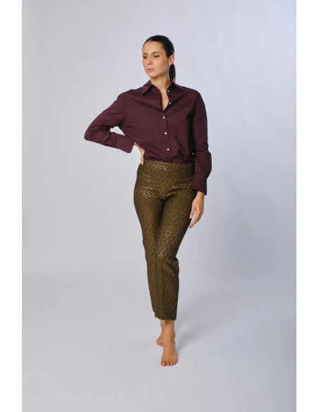 Pantalone slim jacquard